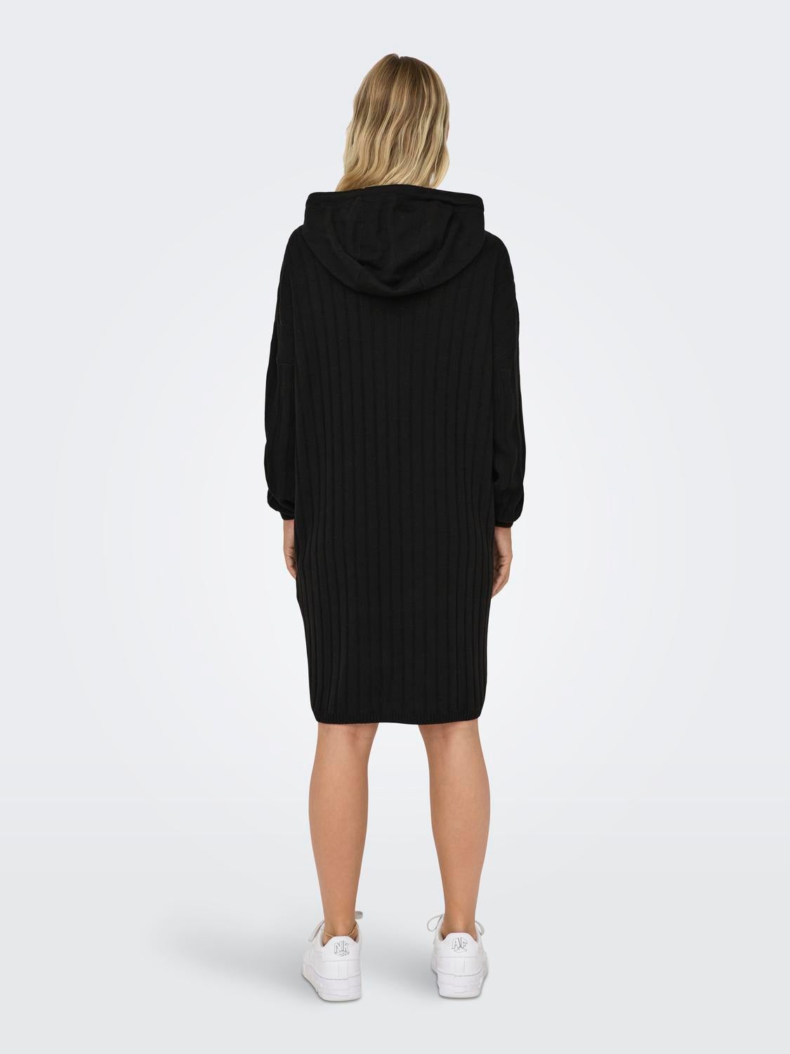 Long black hoodie clearance dress