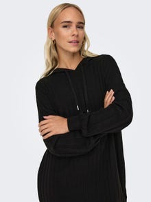 ONLY Knitted hoodie dress -Black - 15267699