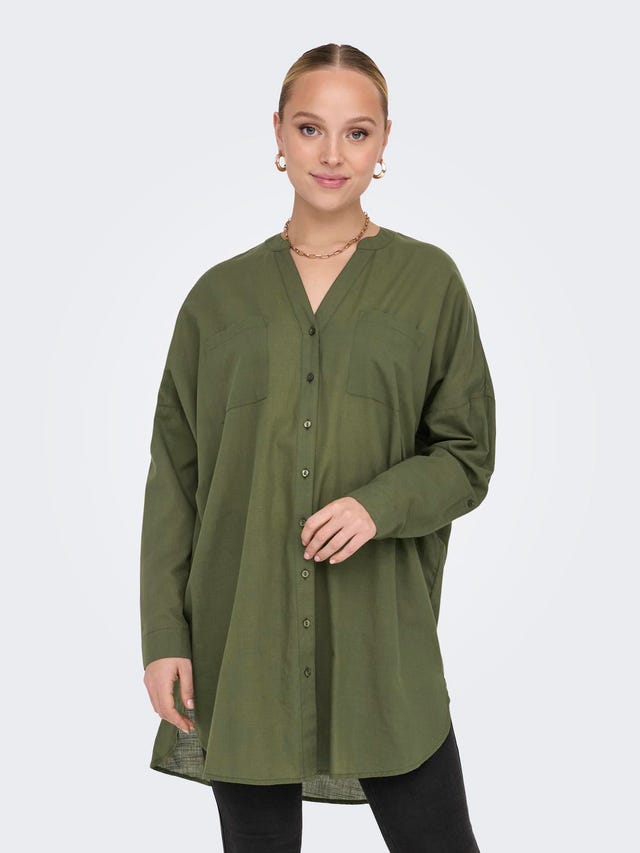 ONLY Loose fit Button down-kraag Mouwuiteinden met omslag Overhemd - 15267738