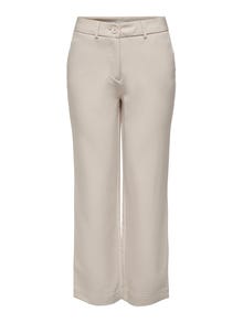 ONLY Straight Fit Mid waist Trousers -Pumice Stone - 15267759