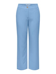 ONLY Straight Fit Mid waist Trousers -Bel Air Blue - 15267759