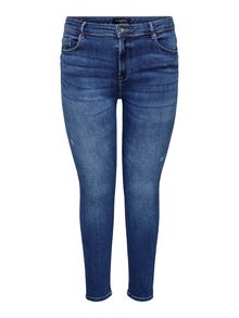 ONLY Skinny fit High waist Curve Jeans -Medium Blue Denim - 15267787