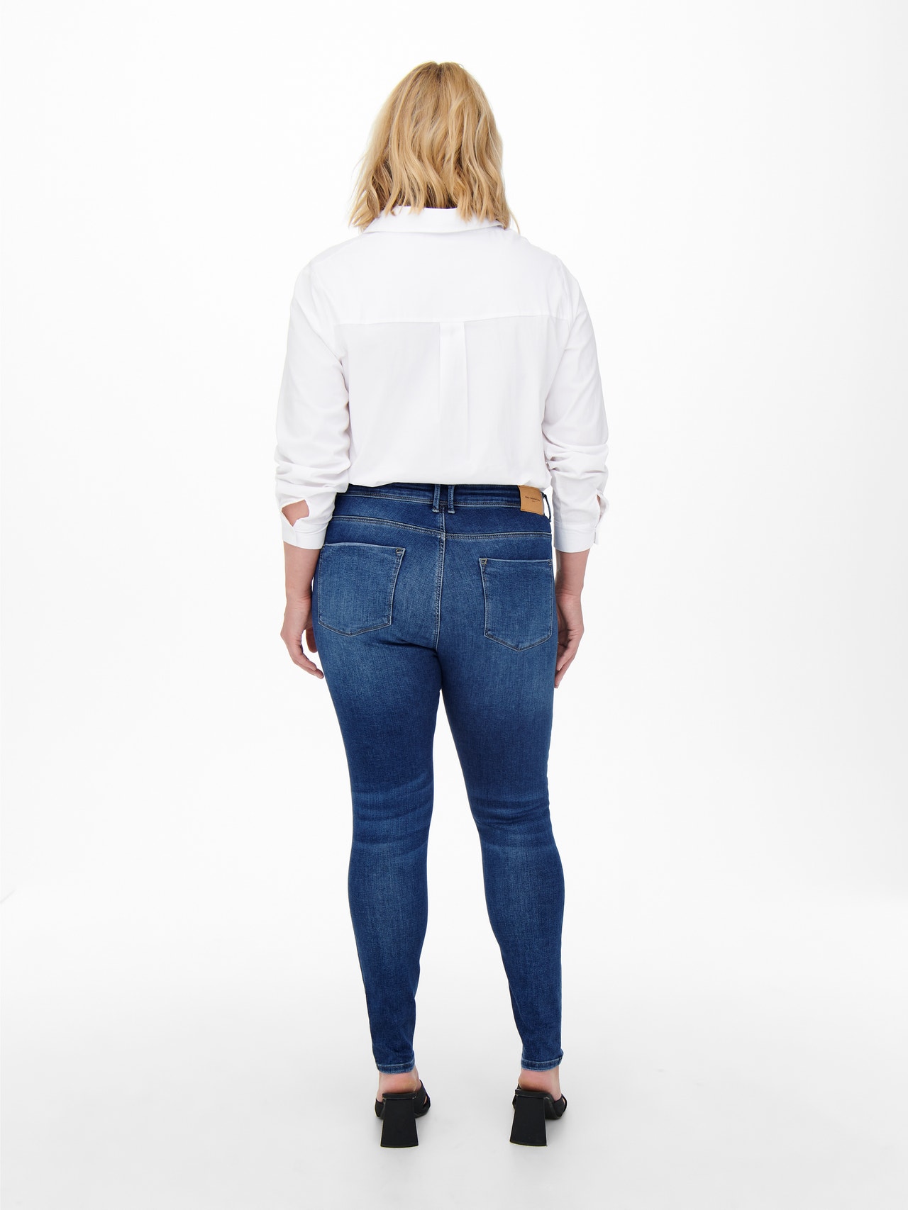 ONLY Skinny fit High waist Curve Jeans -Medium Blue Denim - 15267787