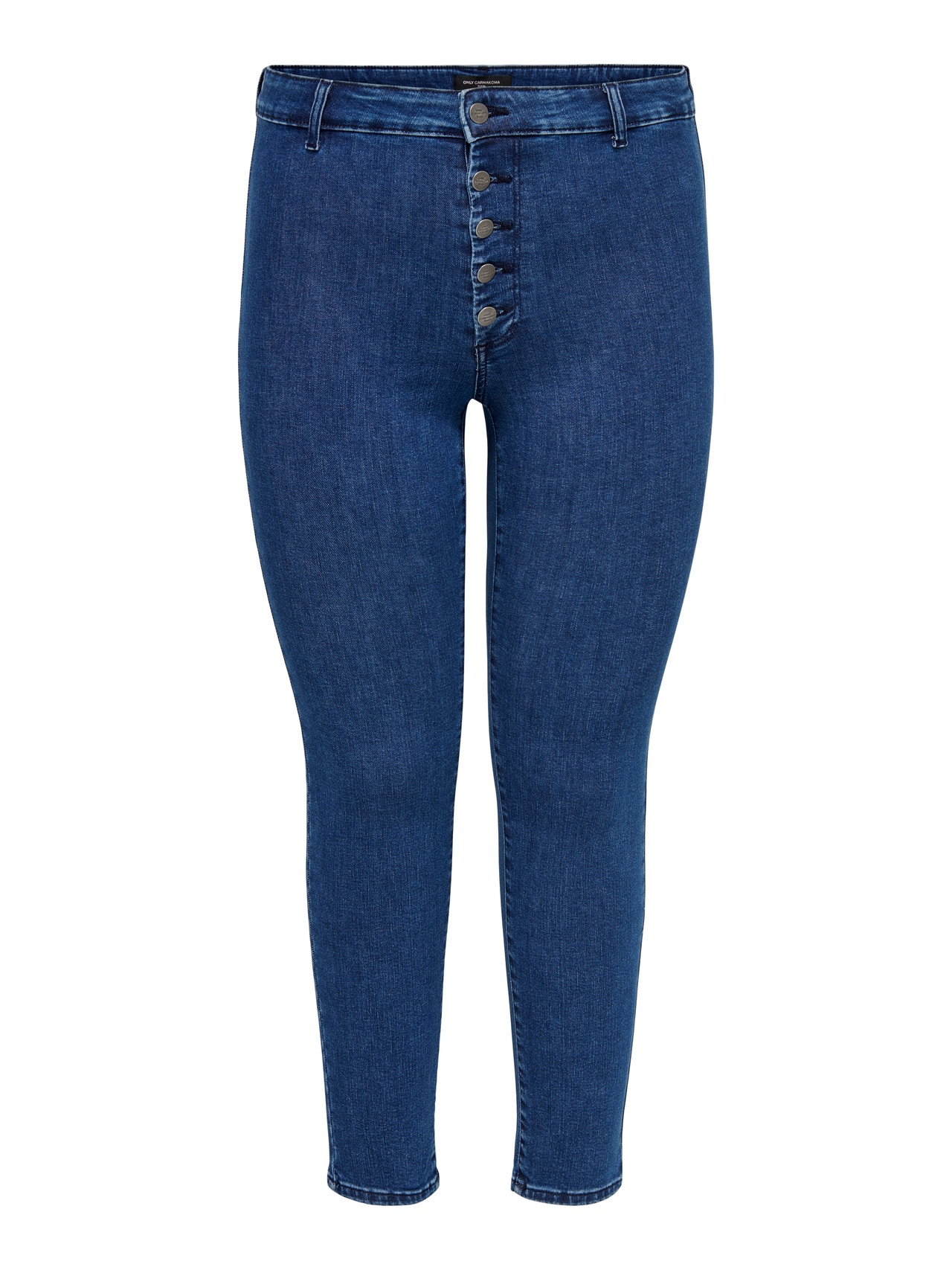 ONLY CARWilly høy midje Skinny fit jeans -Dark Blue Denim - 15267791