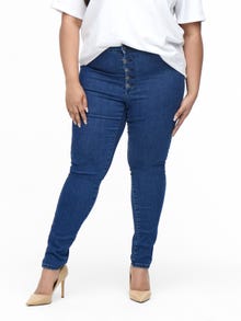 ONLY Tiro alto de CARWilly Jeans skinny fit -Dark Blue Denim - 15267791