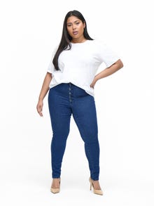 ONLY Skinny fit High waist Curve Jeans -Dark Blue Denim - 15267791