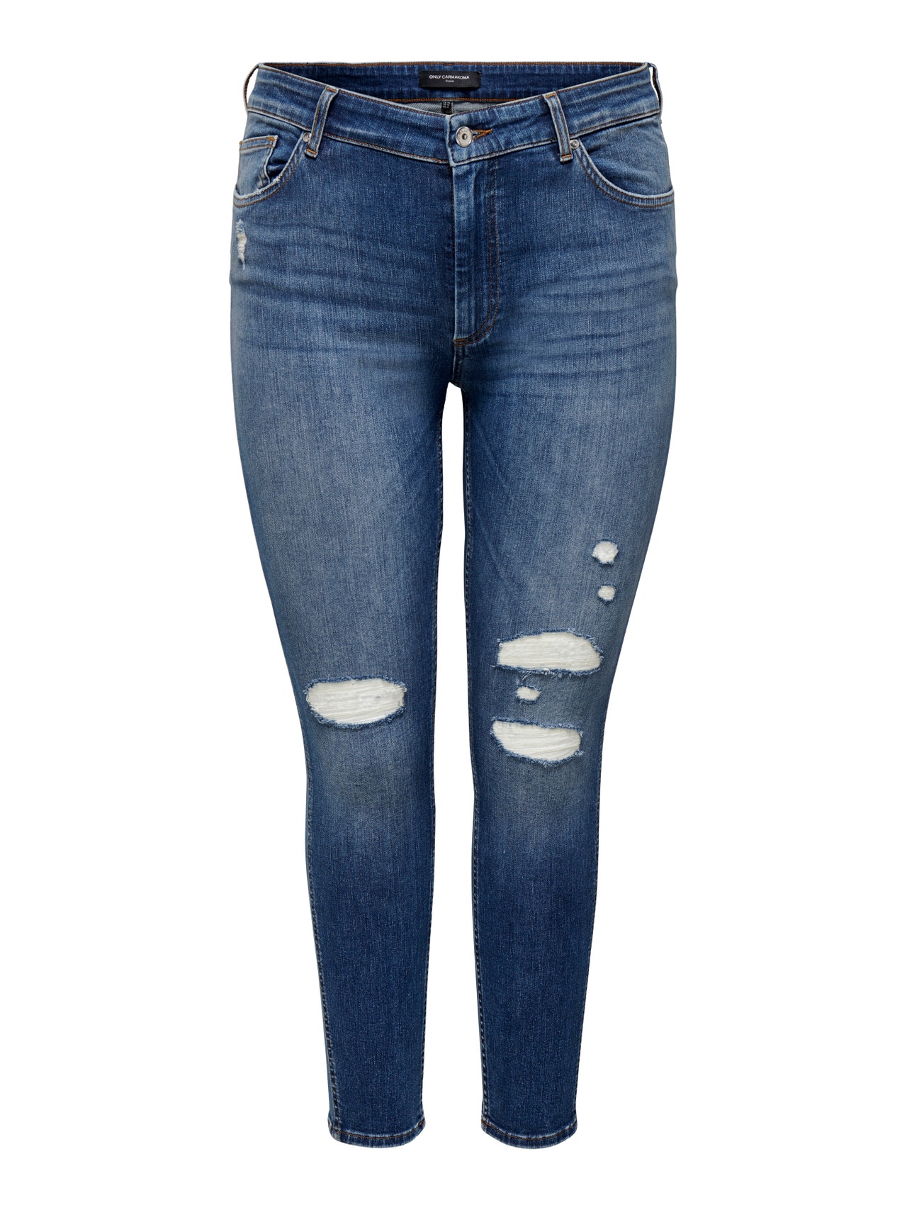 ONLY CARBobbi life corte regular con roturas al tobillo Jeans skinny fit -Medium Blue Denim - 15267793