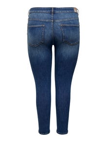 ONLY Skinny Fit Destroyed hems Curve Jeans -Medium Blue Denim - 15267793