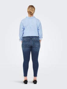 ONLY Curvy CARBobbi life reg dest ank Skinny fit jeans -Medium Blue Denim - 15267793
