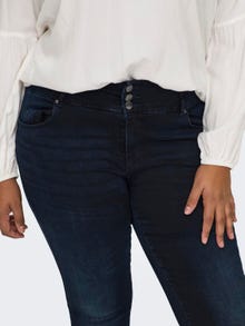 ONLY Skinny fit High waist Curve Jeans -Blue Black Denim - 15267834
