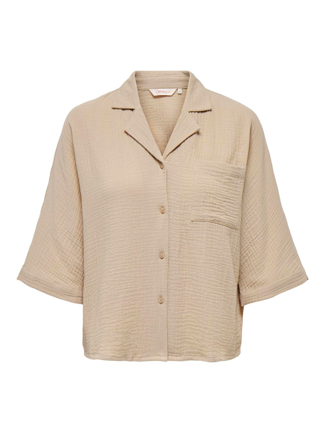 ONLY Camisas Corte regular Cuello abotonado -Oxford Tan - 15267839