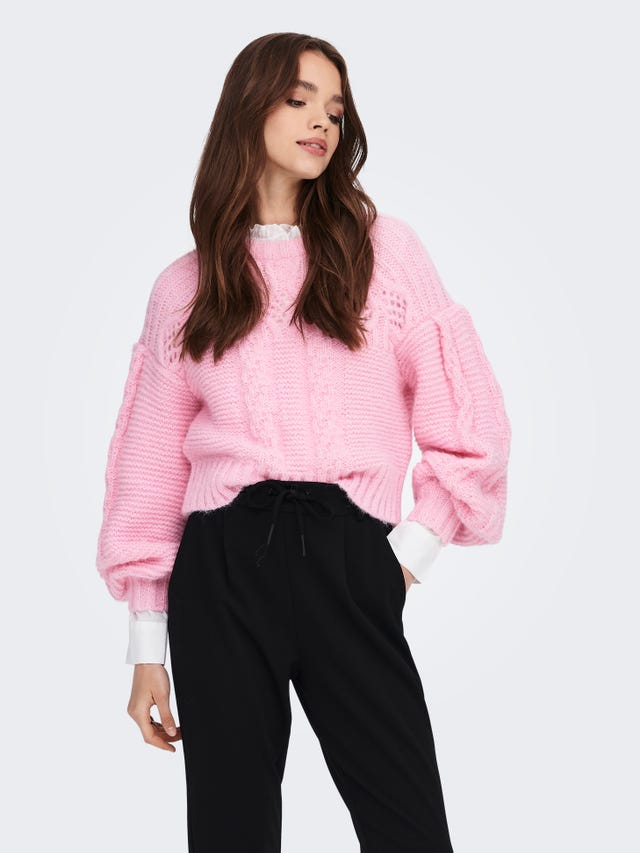 ONLY O-neck knitted pullover - 15267968