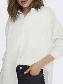 ONLY Normal passform Skjortkrage Manschetter med knappar Nedsänkta axlar Skjorta -Cloud Dancer - 15267998