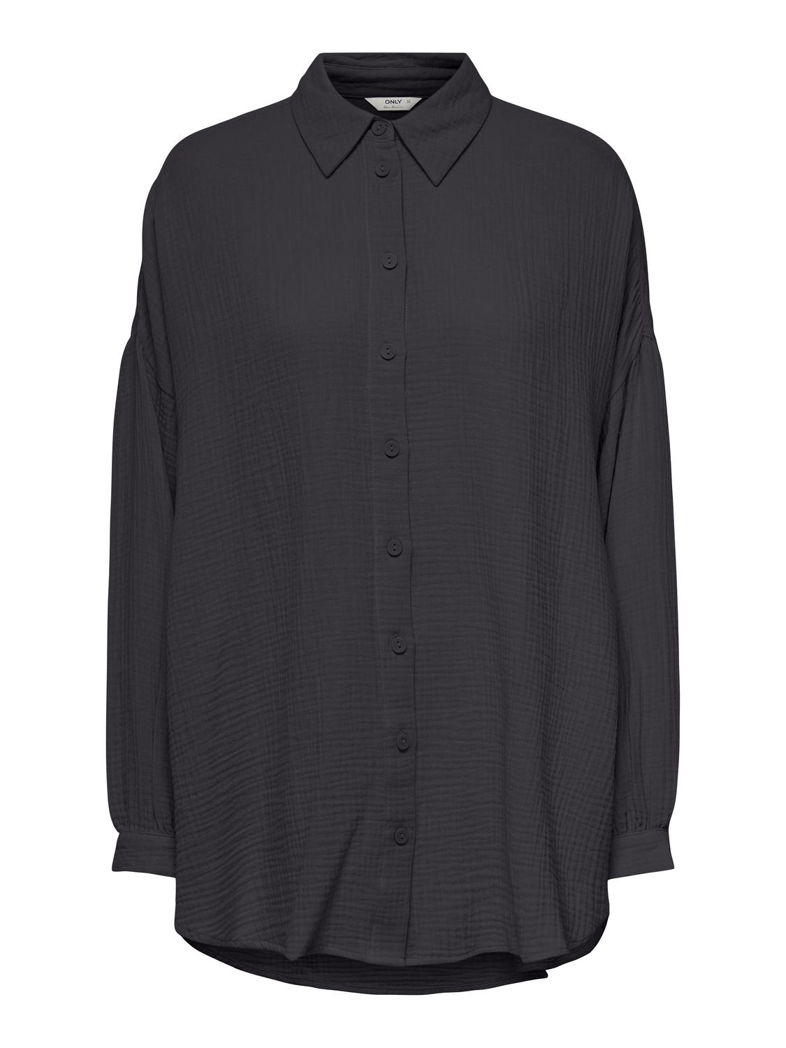 ONLY Regular fit Overhemd kraag Manchetten met knoop Verlaagde schoudernaden Overhemd -Phantom - 15267998