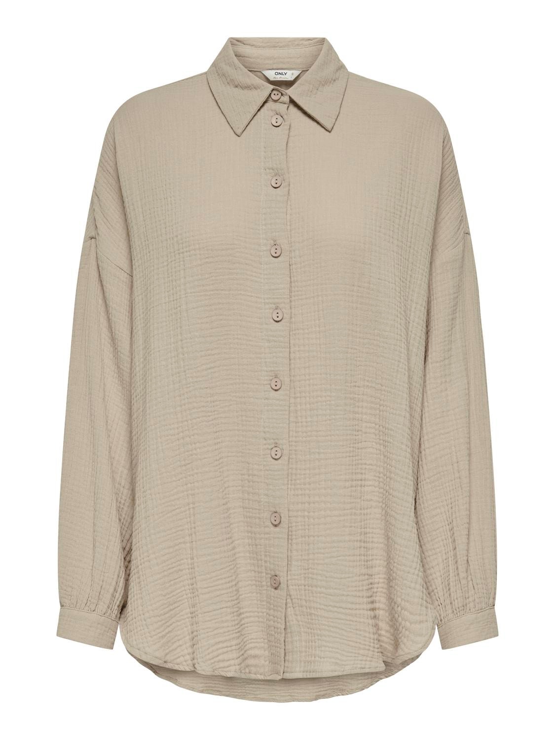ONLY Camisas Corte regular Cuello de camisa Puños abotonados Hombros caídos -Oxford Tan - 15267998