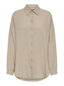 ONLY Regular Fit Skjortekrage Mansjettknapper Lave skuldre Skjorte -Oxford Tan - 15267998