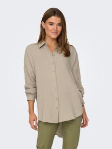 ONLY Regular fit Overhemd kraag Manchetten met knoop Verlaagde schoudernaden Overhemd -Oxford Tan - 15267998