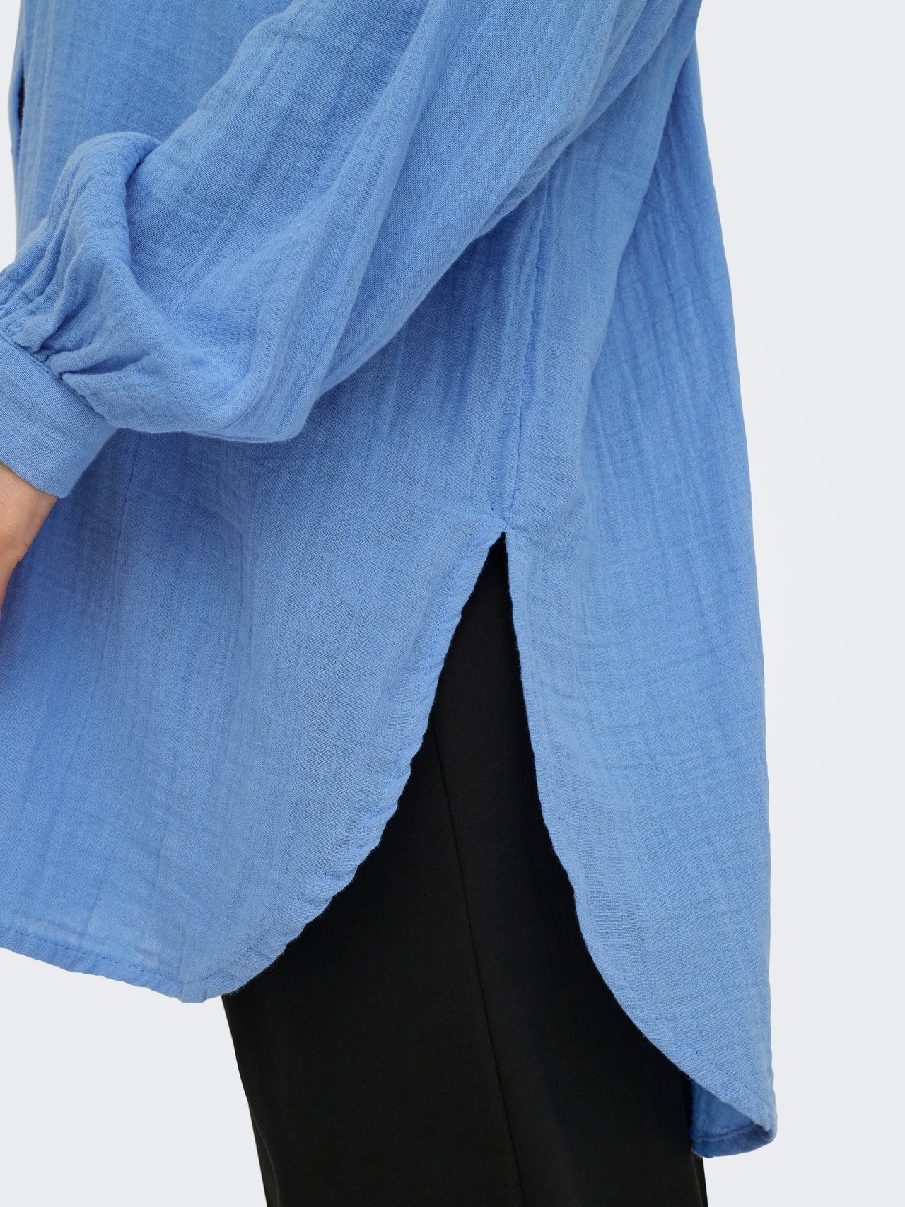 ONLY Regulāra piemērotība Krekla apkakle Pogas aproces Nokrituši pleci Krekls -Provence - 15267998