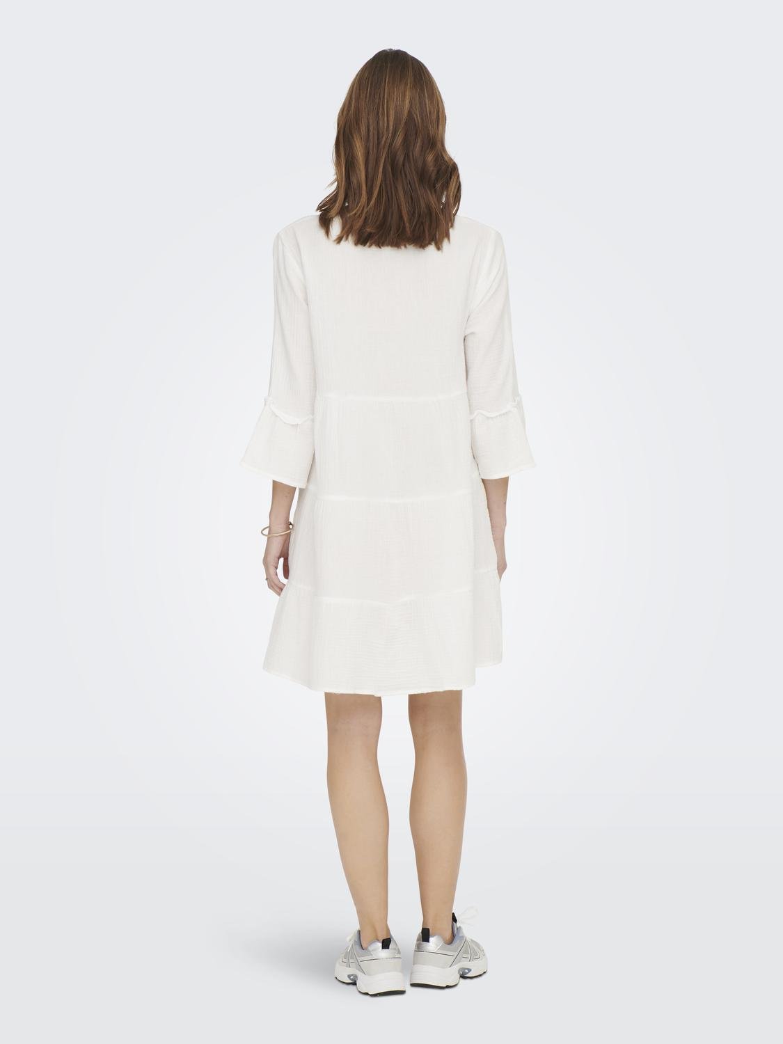 ONLY Mini Dress With Bell Sleeves -Cloud Dancer - 15267999