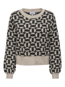 ONLY Gemustertes Strickpullover -Oatmeal - 15268015