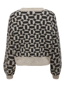 ONLY Patterned Knitted Pullover -Oatmeal - 15268015