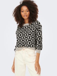ONLY Patterned Knitted Pullover -Oatmeal - 15268015