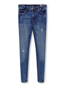 ONLY Skinny Fit Offener Saum Jeans -Dark Blue Denim - 15268195