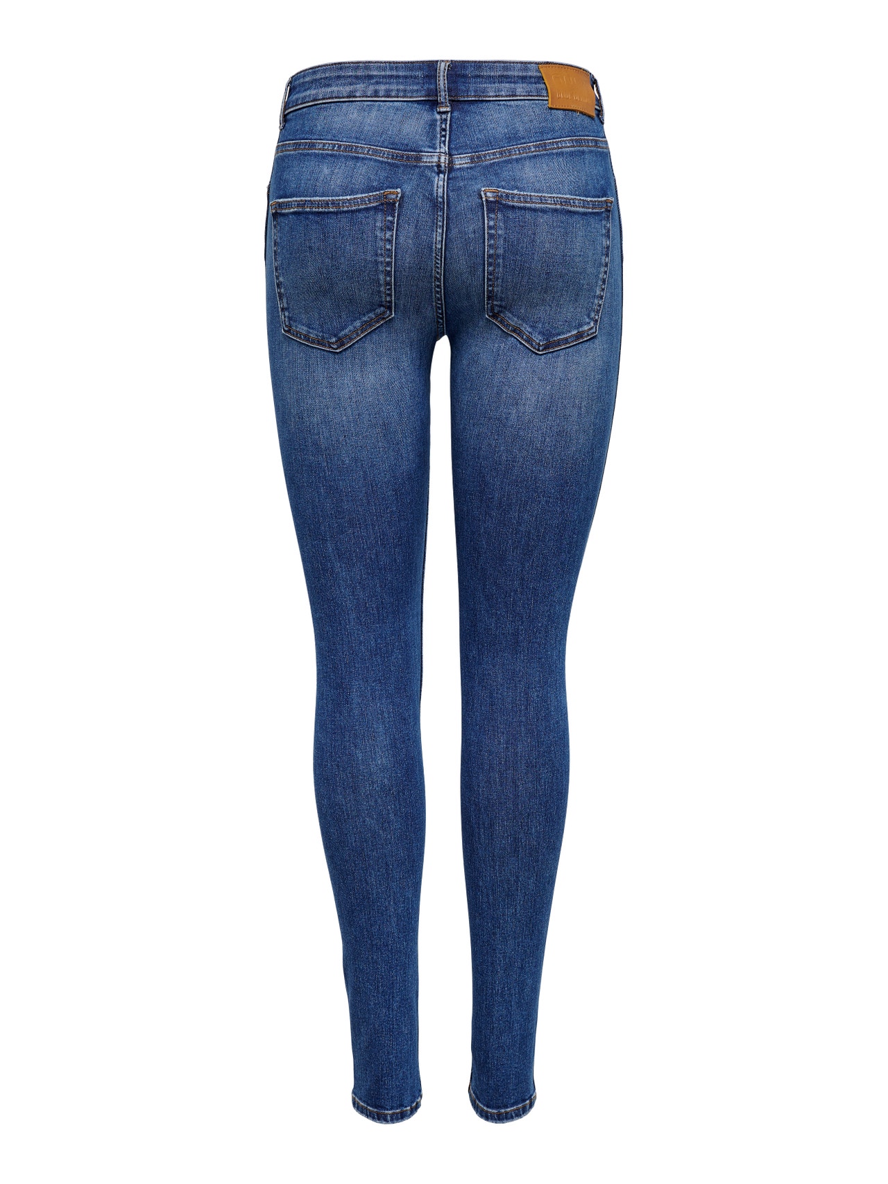 ONLY ONLBOBBY LIFE MID WAIST SKINNY DESTROYED Jeans -Medium Blue Denim - 15268211
