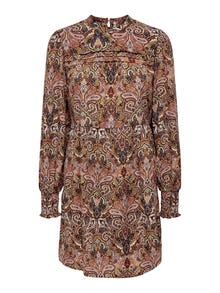 ONLY Patterned Long Sleeved dress -Brown Patina - 15268324
