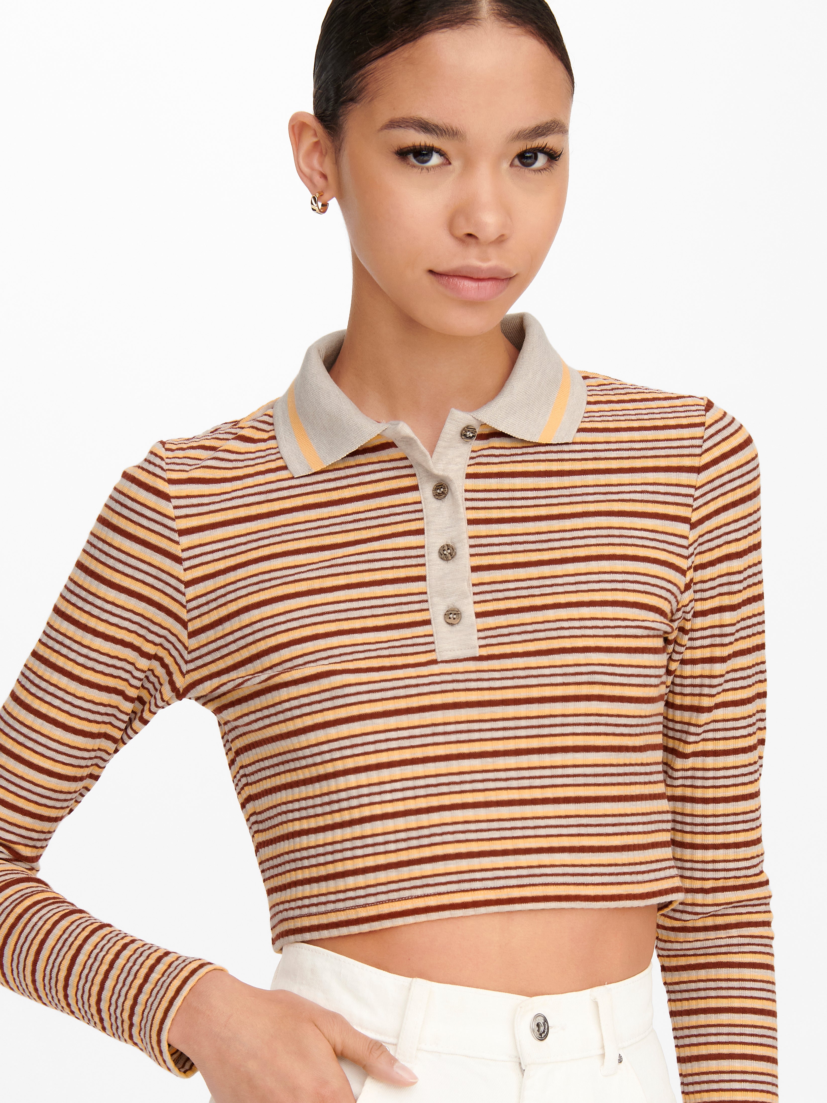 Long sleeve 2025 cropped polo shirts