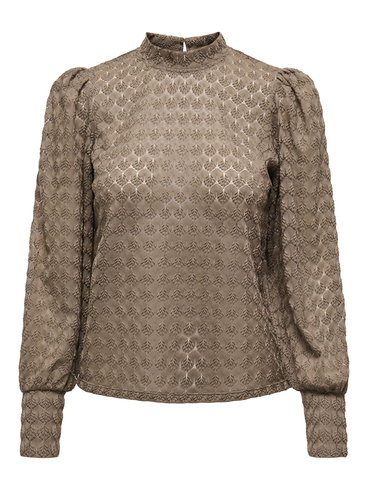 ONLY Lace top with volume sleeves -Walnut - 15268408