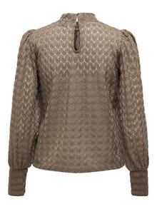 ONLY Kant Top met lange mouwen -Walnut - 15268408