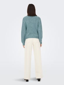 ONLY Balloon sleeve Knitted Pullover -Smoke Blue - 15268463