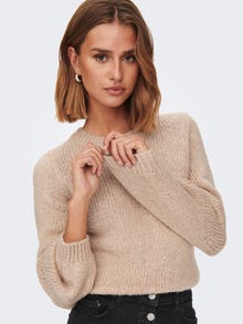 ONLY Balloon sleeve Knitted Pullover -Tapioca - 15268463