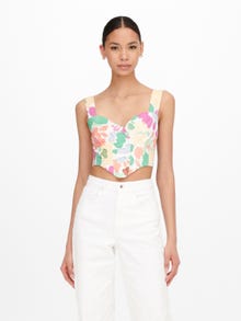 ONLY Cropped V-Hals Top -White - 15268500