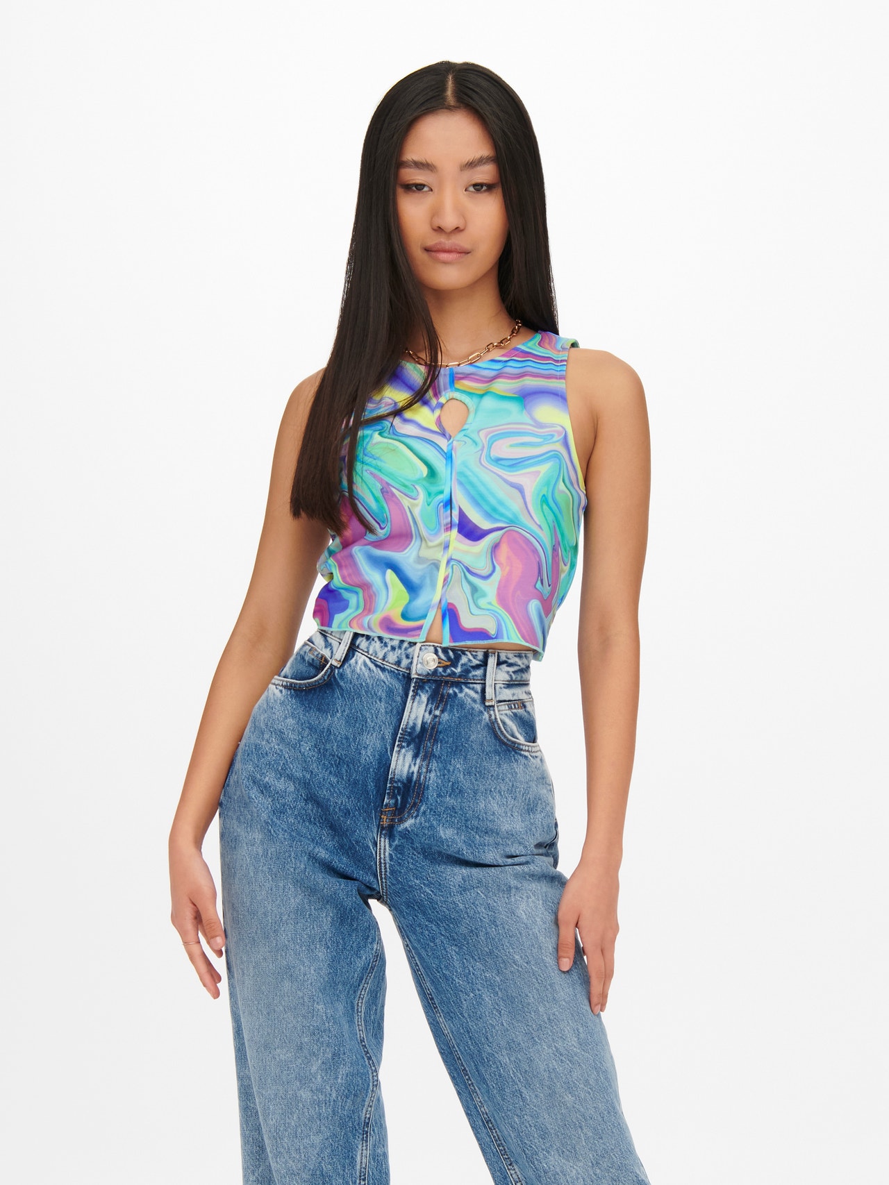 ONLY Cropped Fit Cut-out- Oberteil -Aquarius - 15268541