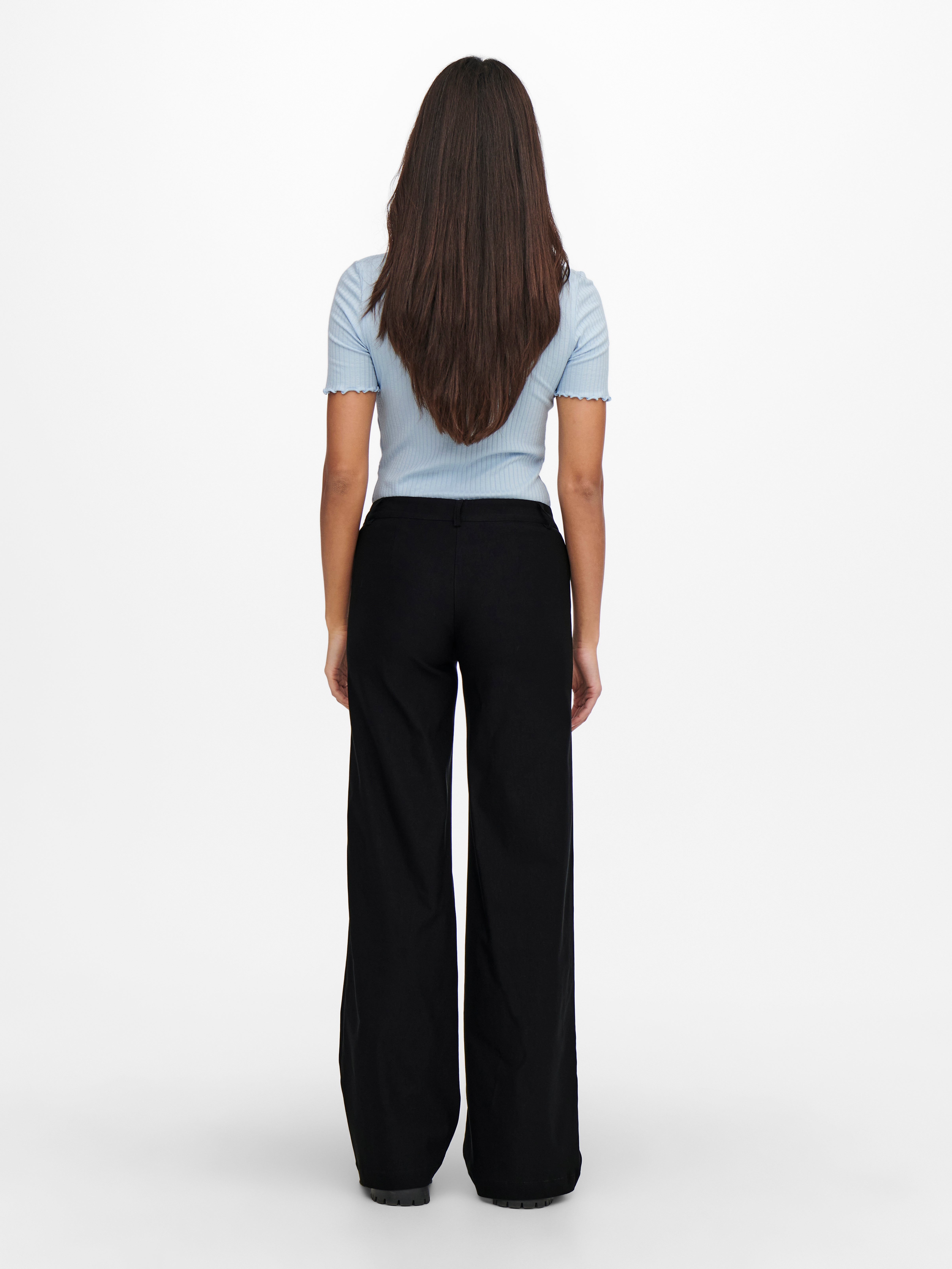 Low waist wide Trousers | Black | ONLY®