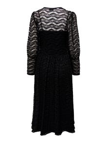 ONLY Normal geschnitten Rundhals Langes Kleid -Black - 15268611