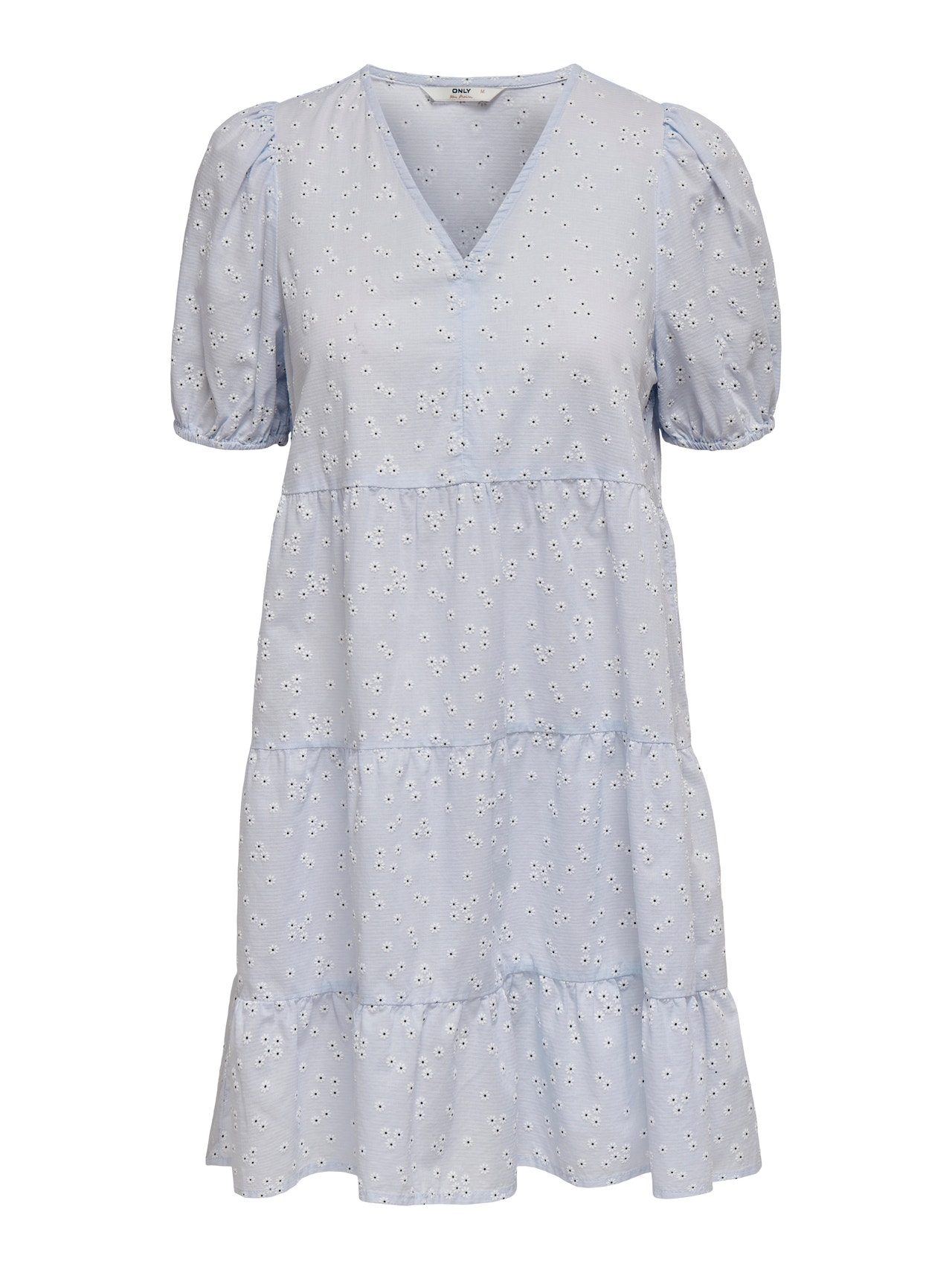 ONLY Regular fit V-Hals Korte jurk -Cashmere Blue - 15268653