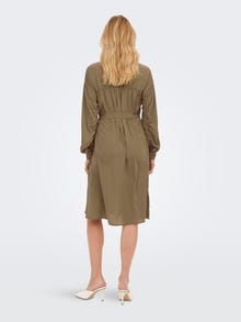 ONLY Normal passform Skjortkrage Kort klänning -Toasted Coconut - 15268689