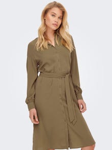 ONLY Regular Fit Shirt collar Short dress -Toasted Coconut - 15268689