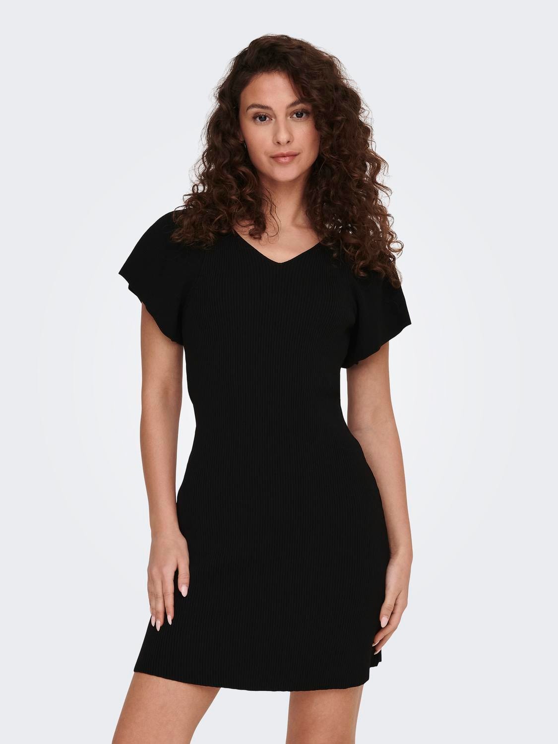 ONLY Regular Fit O-hals Kort kjole -Black - 15268705