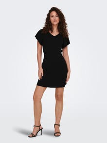 ONLY Mini Rib knitted dress -Black - 15268705