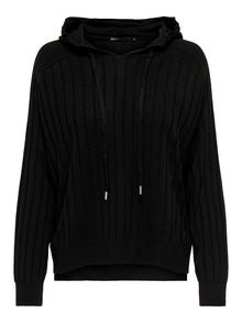 ONLY Hood detail Knitted Pullover -Black - 15268803
