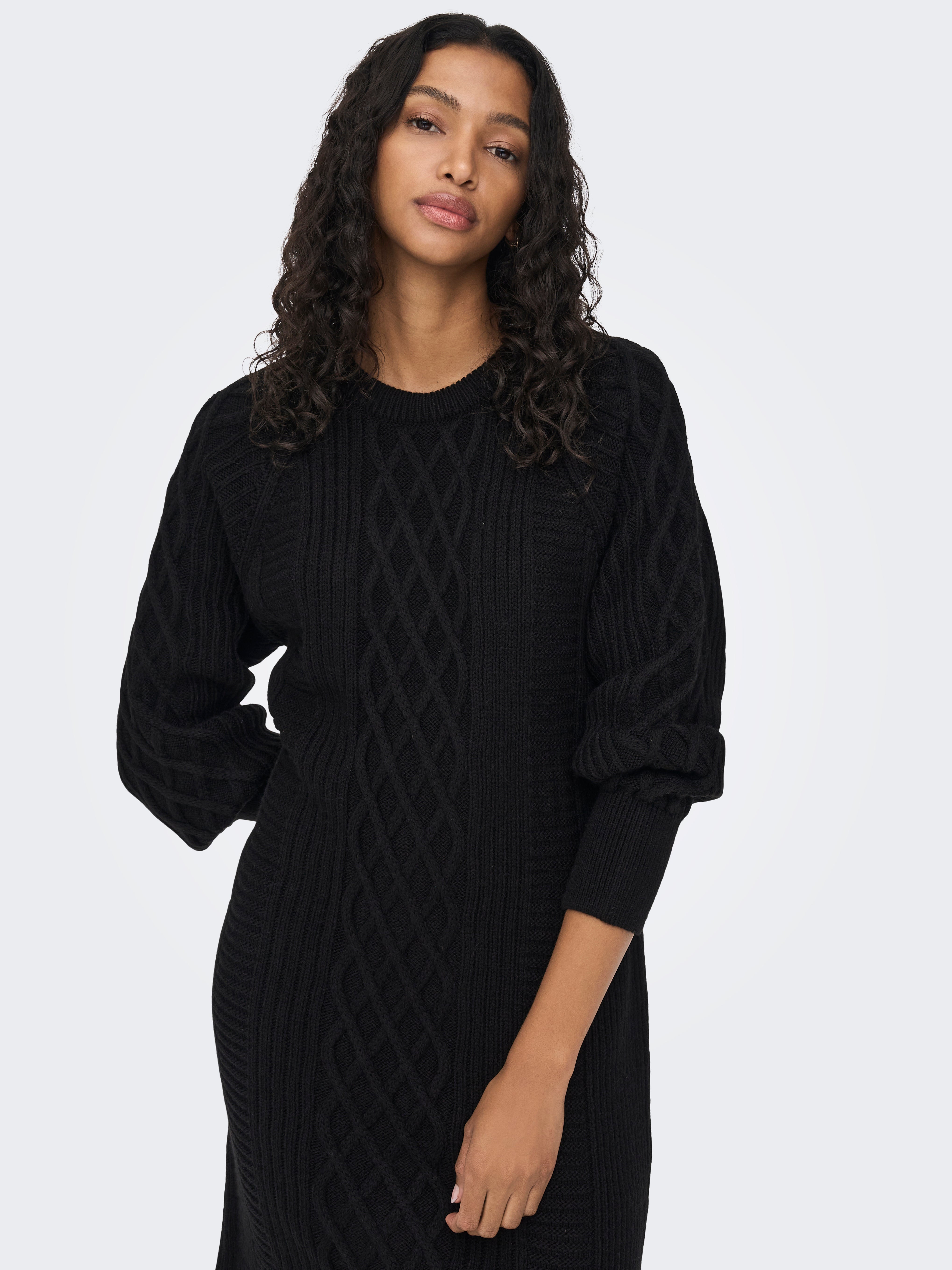 structure Knitted Dress | Black | ONLY®