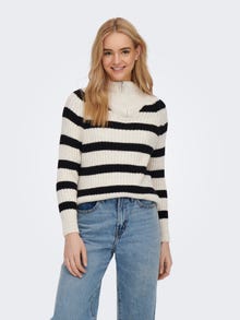 ONLY Highneck zip Knitted Pullover -Birch - 15268818