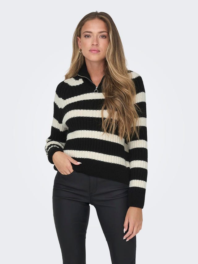 ONLY Highneck zip Knitted Pullover - 15268818