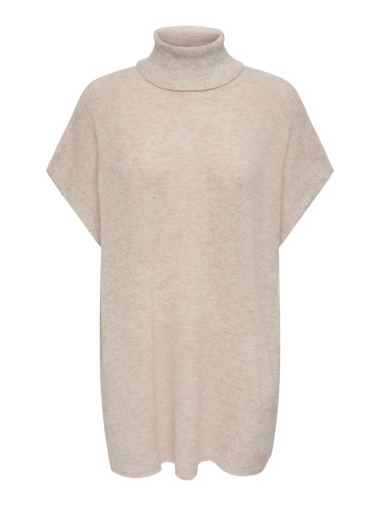 ONLY Loose Fit High Neck Wollstrick Weste -Pumice Stone - 15268869