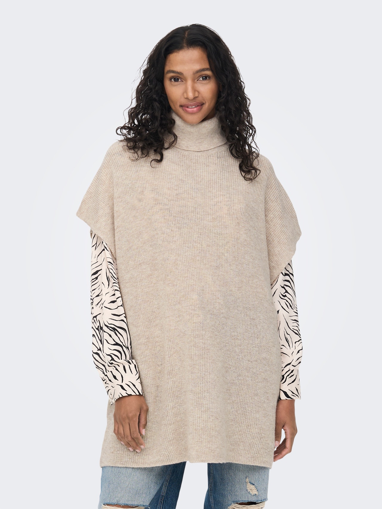 ONLY Hoge hals Pullover -Pumice Stone - 15268869