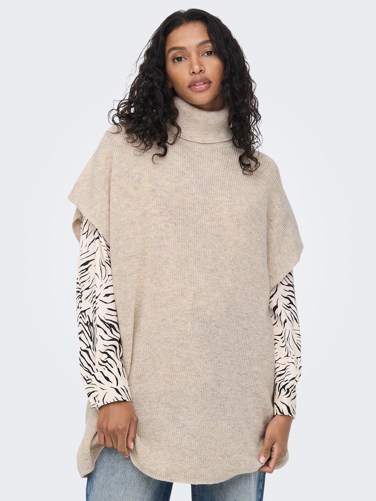 ONLY Hoge hals Pullover -Pumice Stone - 15268869